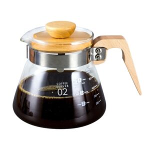 600ml Glass Coffee Server with Wood Handle