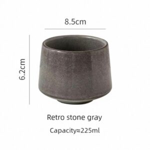 Ceramic Cup Japanese Retro- Retro Stone Gray