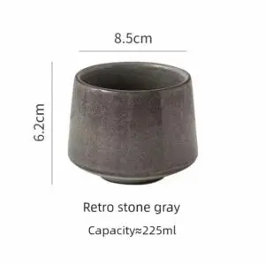 Ceramic Cup Japanese Retro- Retro Stone Gray