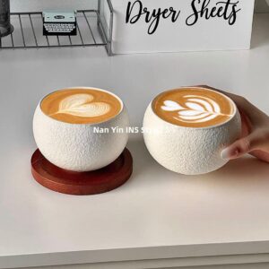 Egg-Shaped Coffee Cup with Coaster